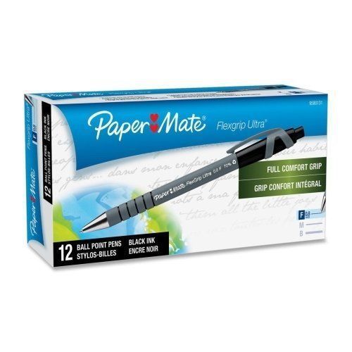 Paper mate flexgrip ultra ballpoint pen - fine pen point type - black (9580131) for sale