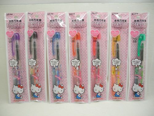 10pcs platinum hello kitty preppy stainless 0.3mm fountain pen w/cap black(japan for sale