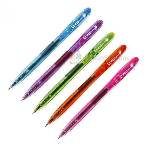 Loma ball point pen 0.7 mm blue ink assorted colors (pack of 5 pieces) for sale