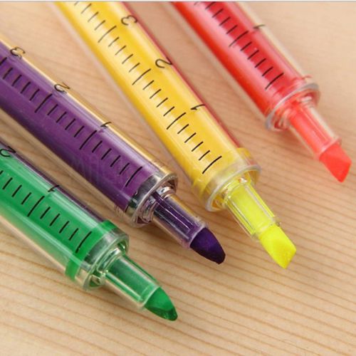 1pc random stationery fluorescent needle tube highlighter marker nite writer pen for sale