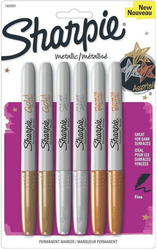 Metallic Fine Point Permanent Marker Assorted Ors 6 Pack Permanent Ink