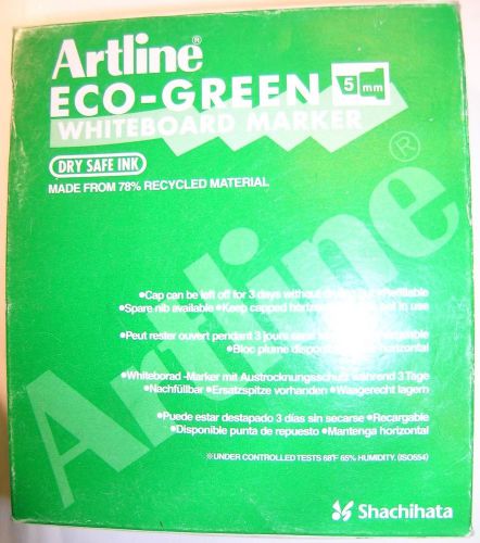 Artline EK-529US Eco-Green Whiteboard Black Marker Box of 1 dozen Made in Japan