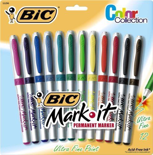 Bic mark-it ultra fine point color coll. markers - ultra fine (gpmup12asst) for sale