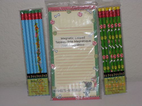 Lot Of 2 PENCIL Pack ** GREEN , BLUE ** And 1 MAGNETIC LISTPAD / Small Notebook