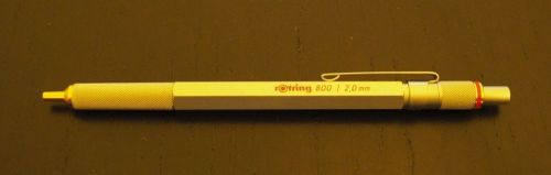 Rotring 800 lead holder mechanical pencil silver 2mm w/ leads &amp; sharpener - nr for sale