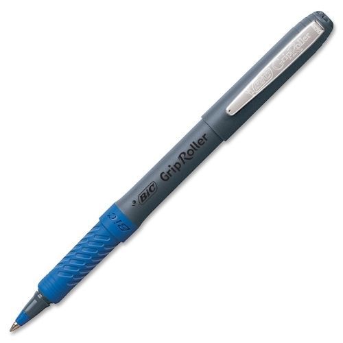BIC Comfort Grip Rollerball Pen - Micro Point - 0.5 mm - Blue Ink - 12 / PK