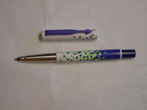 Parker Pen Unique Purple and Green Checkered (Squares) Rollerball Pen
