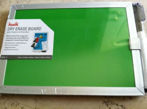 Dry Erase Board, Metal For Magnets, Green Includes Marker And Adhesive 7.25x5.25