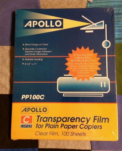 Apollo Transparency Film for Plain Paper Copiers Clear Film PP100C