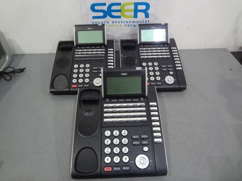 Lot of 3 NEC DTL-32D-1(BK) Phone DT300 Series Black DLV(XD)Z-Y(BK)
