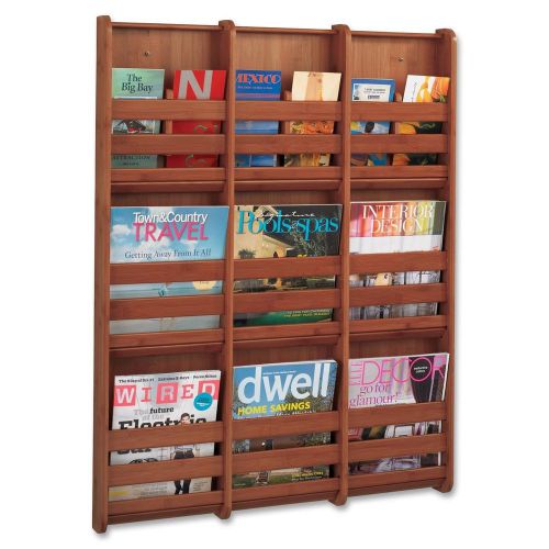 Safco SAF4624CY 9-Pocket Bamboo Magazine Wall Rack