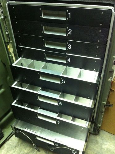 HARDIGG 33x21x13 Wheeled Medical Supply Chest #3 w/ 8 Drawer Insert Exc. Cond