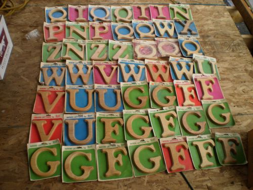 Lot 49 Large Wooden Letters 7 3/4&#034; tall New Old Stock Sealed (t)