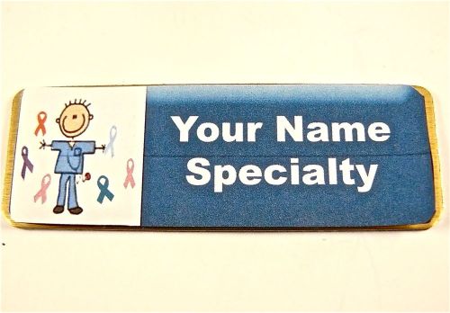 AWARENESS PERSONALIZED MAGNETIC ID NAME BADGE TAG,MEDICAL,MALE NURSE, ER,RN,