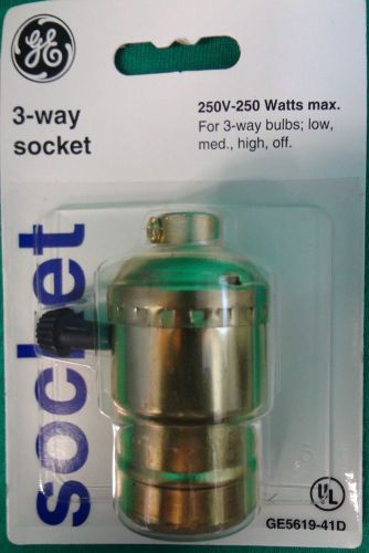Brass 3-WAY Socket Rated 250W-250V GE New  in Package Socket Lampholder