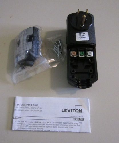 Leviton 16693 15-Amp, 120-Volt, Grounded, Compact Automatic Reset Right Angle GF