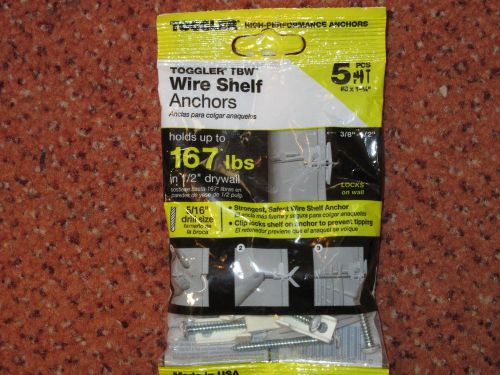 Toggler 50-Pack #8 x 1-3/4&#034; TBW Wire Shelf Anchors 10 PACKS OF 5