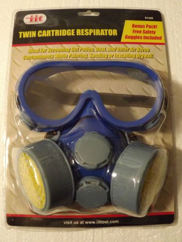 2pc Twin Cartridge Respirator w/Free Vented Safety Goggles&gt;&gt;&gt;Best Price! (91440)
