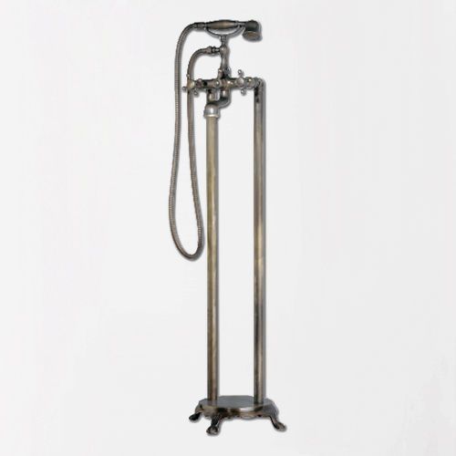Modern antique brass floor standing 6&#034; centers tub filler faucet free shipping for sale