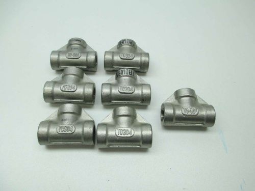LOT 7 NEW TC-304 1/8-150 STAINLESS TEE FEMALE FITTING 1/8INPT D390132