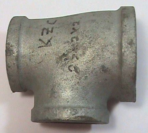 2-1/2&#034; x 2&#034; x 2&#034; reducing tee pipe fitting mallealbe iron galvanized nos for sale
