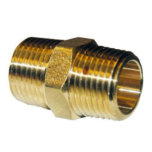 Lasco 17-8649 1/2-Inch Male Pipe Thread Brass Hex Nipple