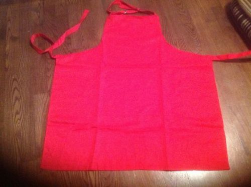 5 NEW COTTON BLEACHED RED APRONS ENDURA WORKTOUGH ONE SIZE