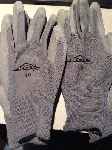 Magid ROC JDW150 Polyester Glove,size 10 Polyurethane Knit Wrist Cuff  (2) pair
