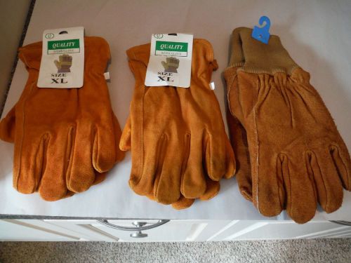 3 pairs of size XL pig grain leather gloves