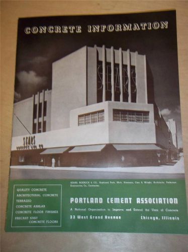 Vtg Portland Cement Association Catalog~Concrete Information/Specifications~1939