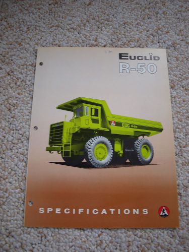Euclid R-50 R50 Off-Highway Mining Dump Truck Brochure 6 pg. Original MINT &#039;77