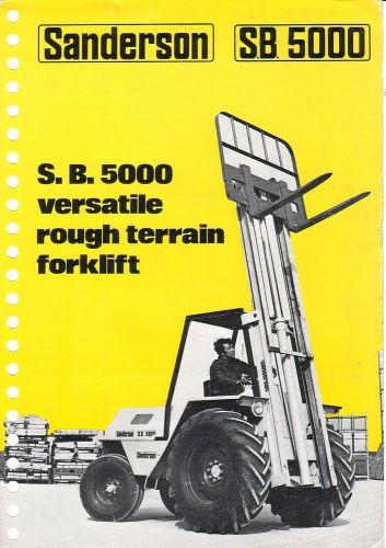 Equipment Brochure - Sanderson - SB 5000 - Fork Lift Truck - 1971 (F1993)