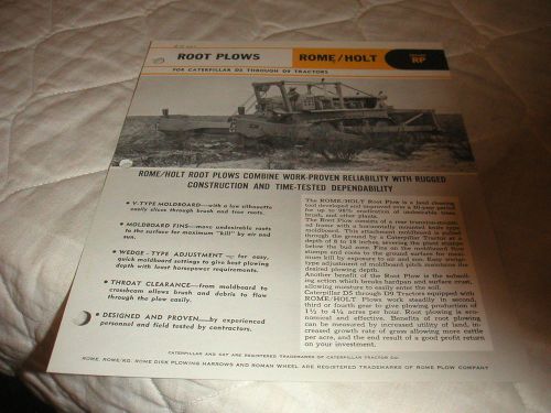 1969 ROME/HOLT SERIES  RP ROOT PLOWS FOR CAT TRACTORS SALES BROCHURE