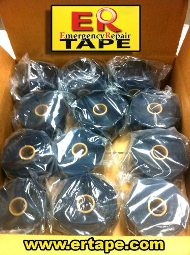 12 rolls of silicone repair tape  - black w/blue stripe- 2&#034; x .020&#034; x 12 yards for sale