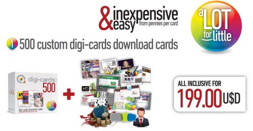 500 Digi-cards Download Cards 250MB capacity