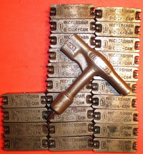 24 1920&#039;s Tested Matching Wickersham No. 1 Quoins 3 Disk Cam &amp; Key Letterpress