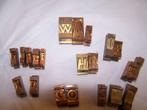 VINTAGE 1920&#039;S BRASS PRINTING BLOCKS MIXED LOT OF 22