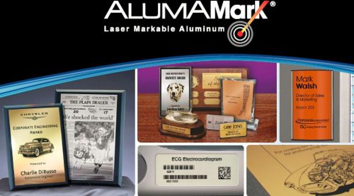 Alumamark co2 laser satin brass .020&#034;, 12&#034;x20&#034; 1 box (5 sheets) laser engraver for sale