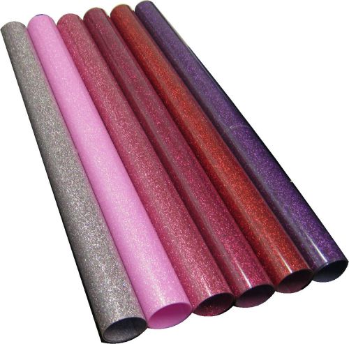 Blush glitter siser heat transfer vinyl kit -  20&#034; x 12&#034; each - 6  colors kit for sale