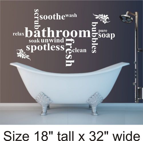 2x bathroom/toilet wall sticker word cloud/montage-vinyl decal art transfer-1425 for sale