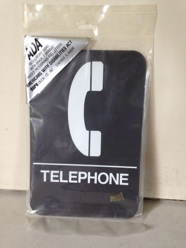 BROWN ADA TELEPHONE Sign  Accessible Braille BROWN White Phone Sealed  NEW