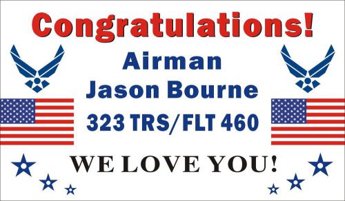 3ftX5ft Personalized Congratulations Airman US Air Force Banner Sign Poster