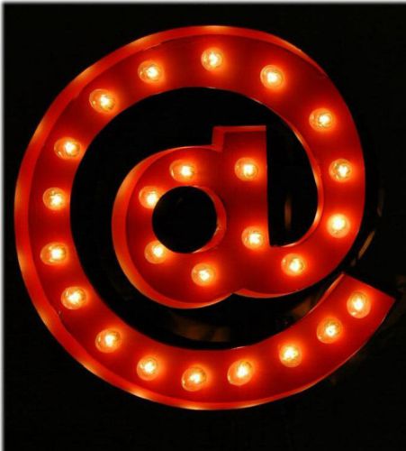 Antique style @ sign letter old store email midway circus lighted wall art for sale