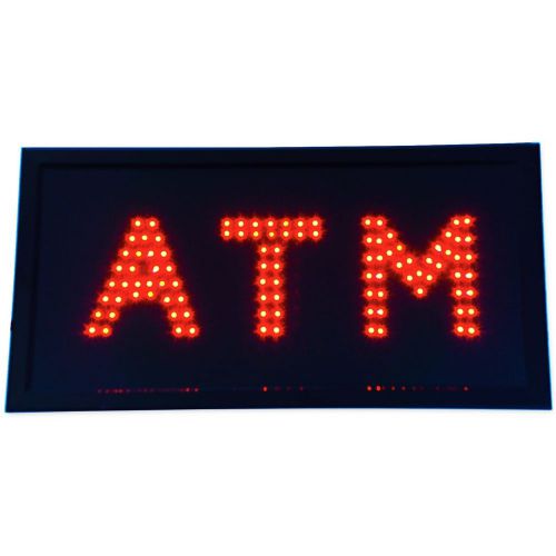 NEW Slim ATM LED Neon red Light Sign Bright Restaurant Shop store bar Pub mart