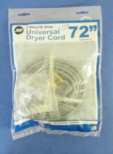 JMF Universal Dryer Cord 72&#034; Long, 3 wire, 30 amp # 6330A