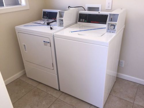 Brand new speed queen coin op washer &amp; dryer, white, model swnbc2pp02/sdgbcrgs02 for sale
