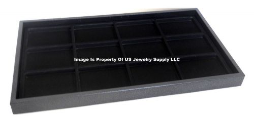 3 Black Trays 12 Space Black Jewelry Display