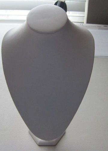 White Leatherette Low Necklace Bust, quantity 9