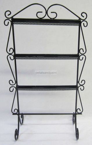 French Provincial Style Metal Earring &amp; Jewellery Holder in Black Gloss SAW044