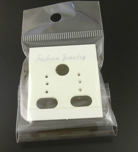 200pcs PVC Light Beige Jewelry Case Earring Display Hanging Card W/Bag 10*4CM